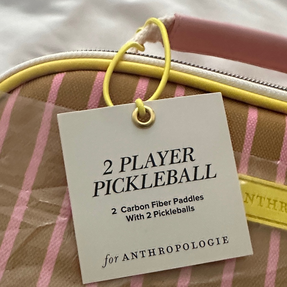 Anthropologie Pink, Green and Yellow Pickleball Set - Picture 13 of 13